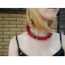 Wooden Necklace "Scarf" red